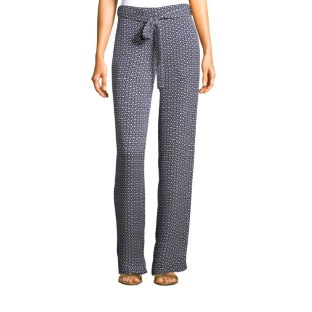 THEORY Brilda Geo Print 100% SILK Pant Size 2
